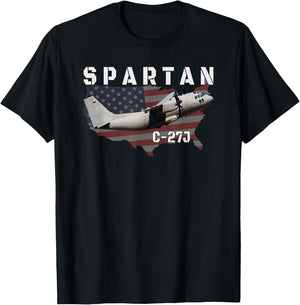 C-27J Spartan Military Transport Aircraft Aviation Pilot T-Shirt - T-Shirt | Black