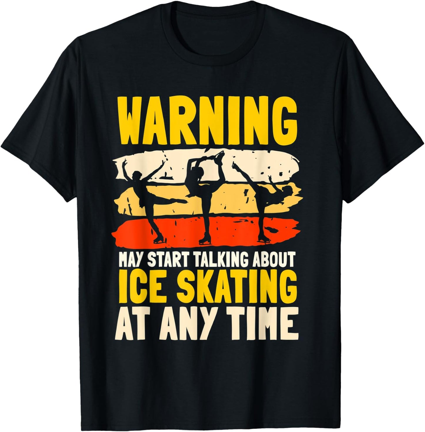 Ice Skating Retro Vintage Ice Skates Skating Sport T-Shirt - T-Shirt | Black