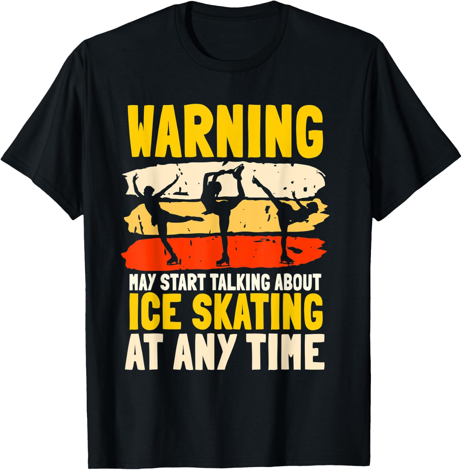 Ice Skating Retro Vintage Ice Skates Skating Sport T-Shirt - T-Shirt | Black