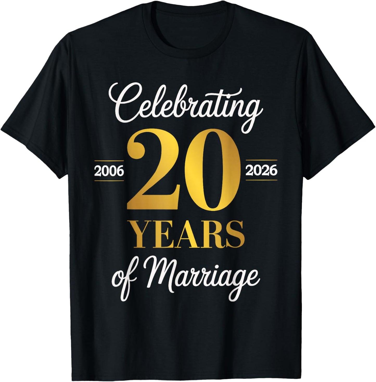 Celebrating 20 Years of Marriage 20th Anniversary T-Shirt - T-Shirt | Black