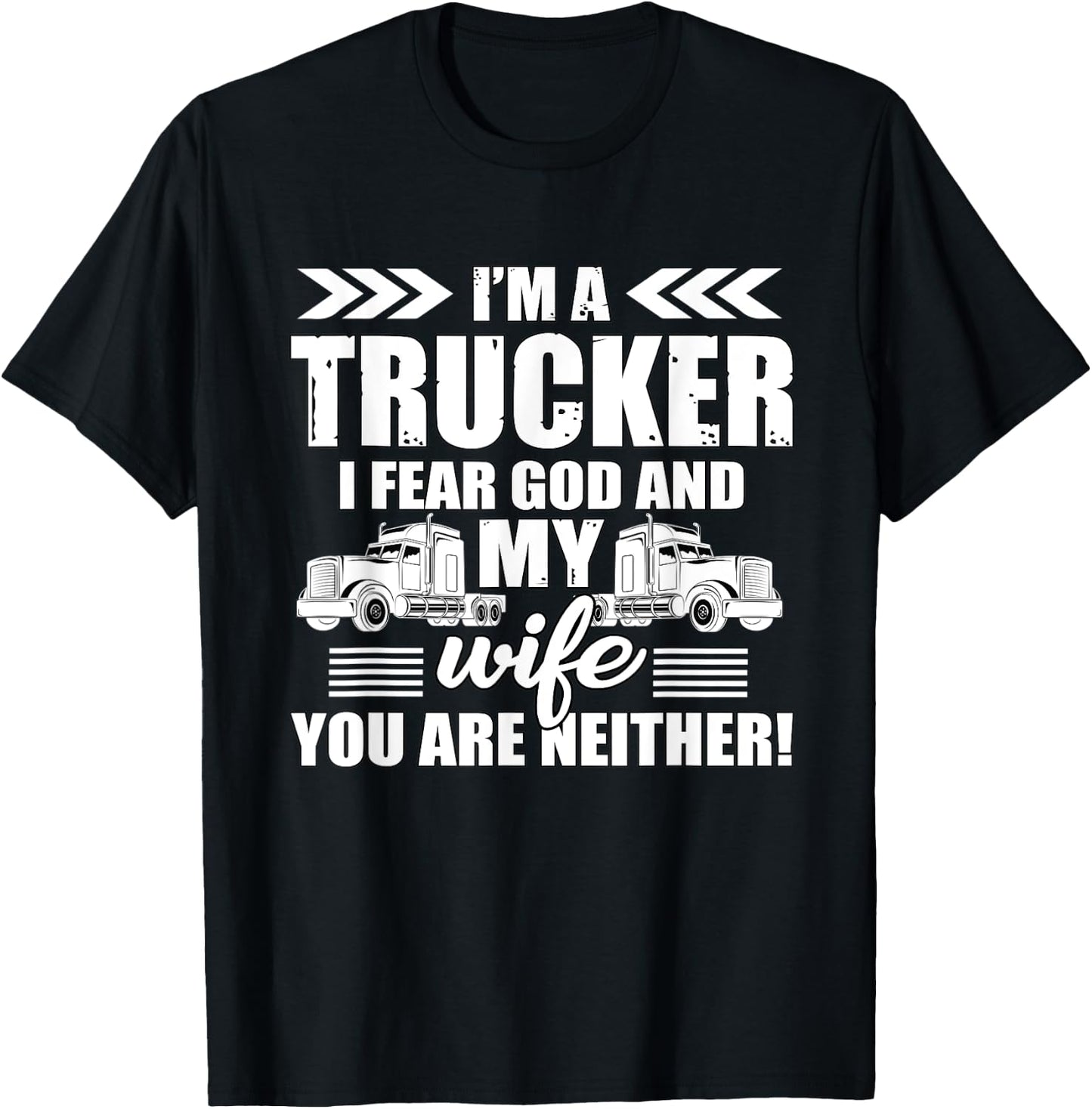 Truck Driver Gift Husbands Semi Big Rig Trucking Trailer T-Shirt - T-Shirt | Black
