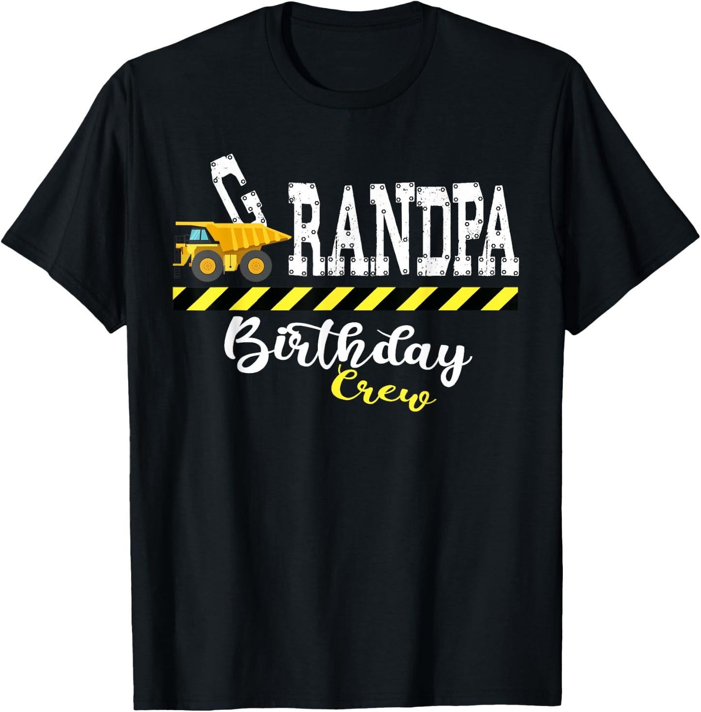 B-Day Grandpa Birthday Crew Construction Birthday Party T-Shirt - T-Shirt | Black