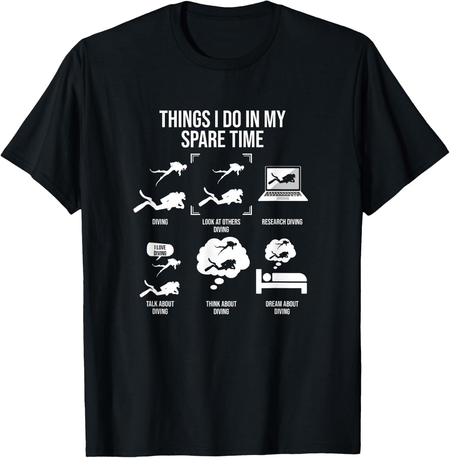 Things I Do In My Spare Time, Scuba Diver T-Shirt - T-Shirt | Black