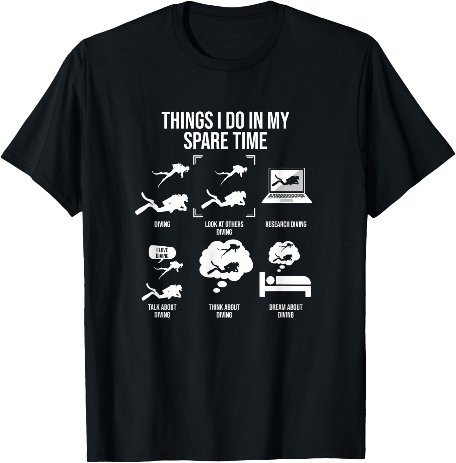 Things I Do In My Spare Time, Scuba Diver T-Shirt - T-Shirt | Black