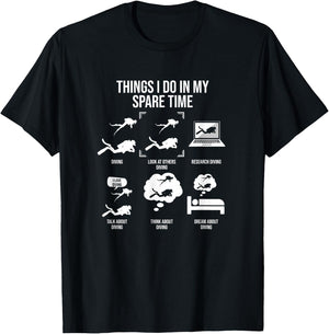 Things I Do In My Spare Time, Scuba Diver T-Shirt - T-Shirt | Black