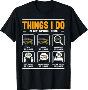 Things I Do In My Spare Time Men RC Plane Enthusiast T-Shirt - T-Shirt | Black