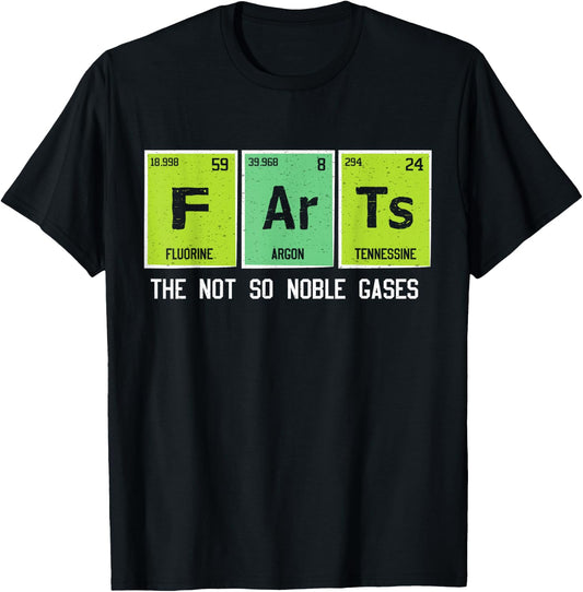 Nerd Geek Fart Science Periodic Pun Table Elements T-Shirt - T-Shirt | Black