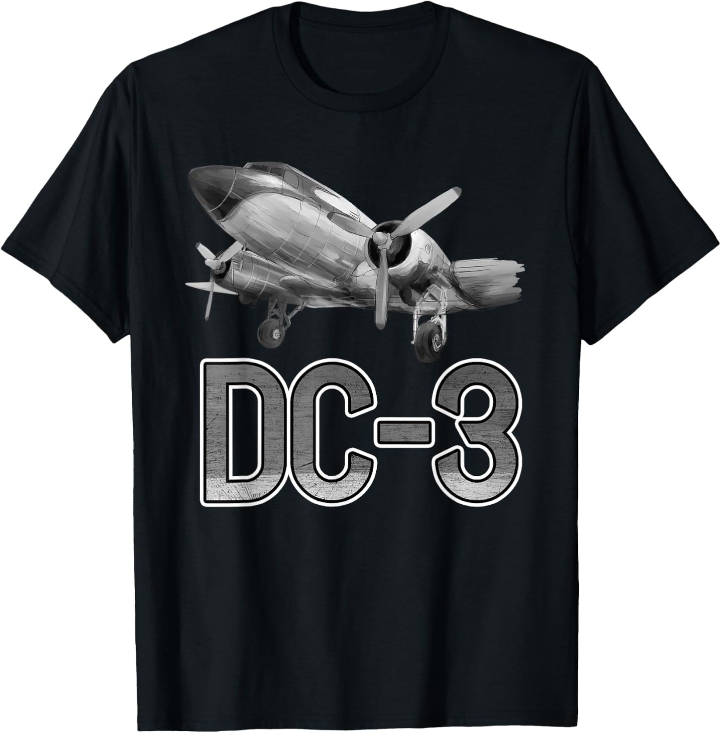 Vintage DC-3 Airplane Funny Aircraft Plane Lover Outfit Men T-Shirt - T-Shirt | Black