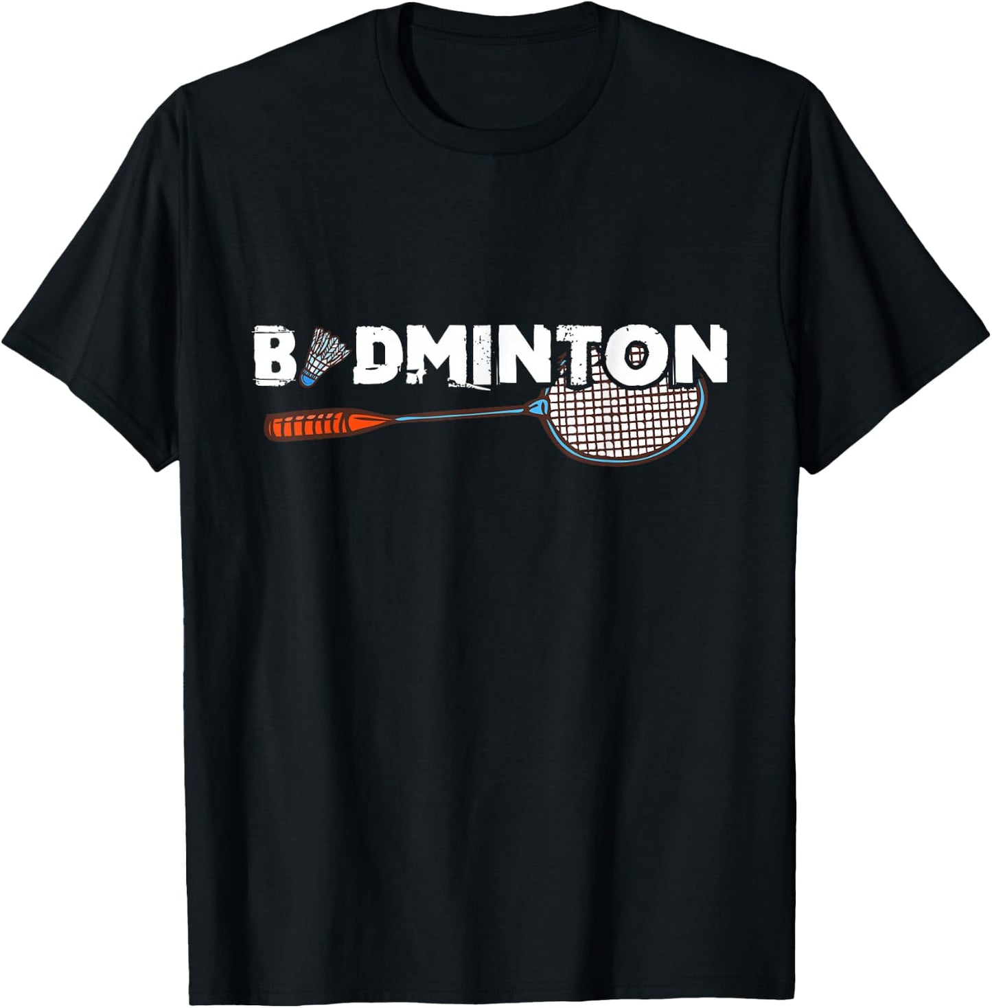 Badminton Gifts with Cute Badminton Racket & Shuttlecock T-Shirt - T-Shirt | Black