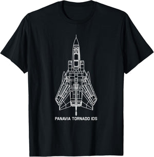 Panavia Tornado Classic Fighter Jet Plane Blueprint T-Shirt - T-Shirt | Black