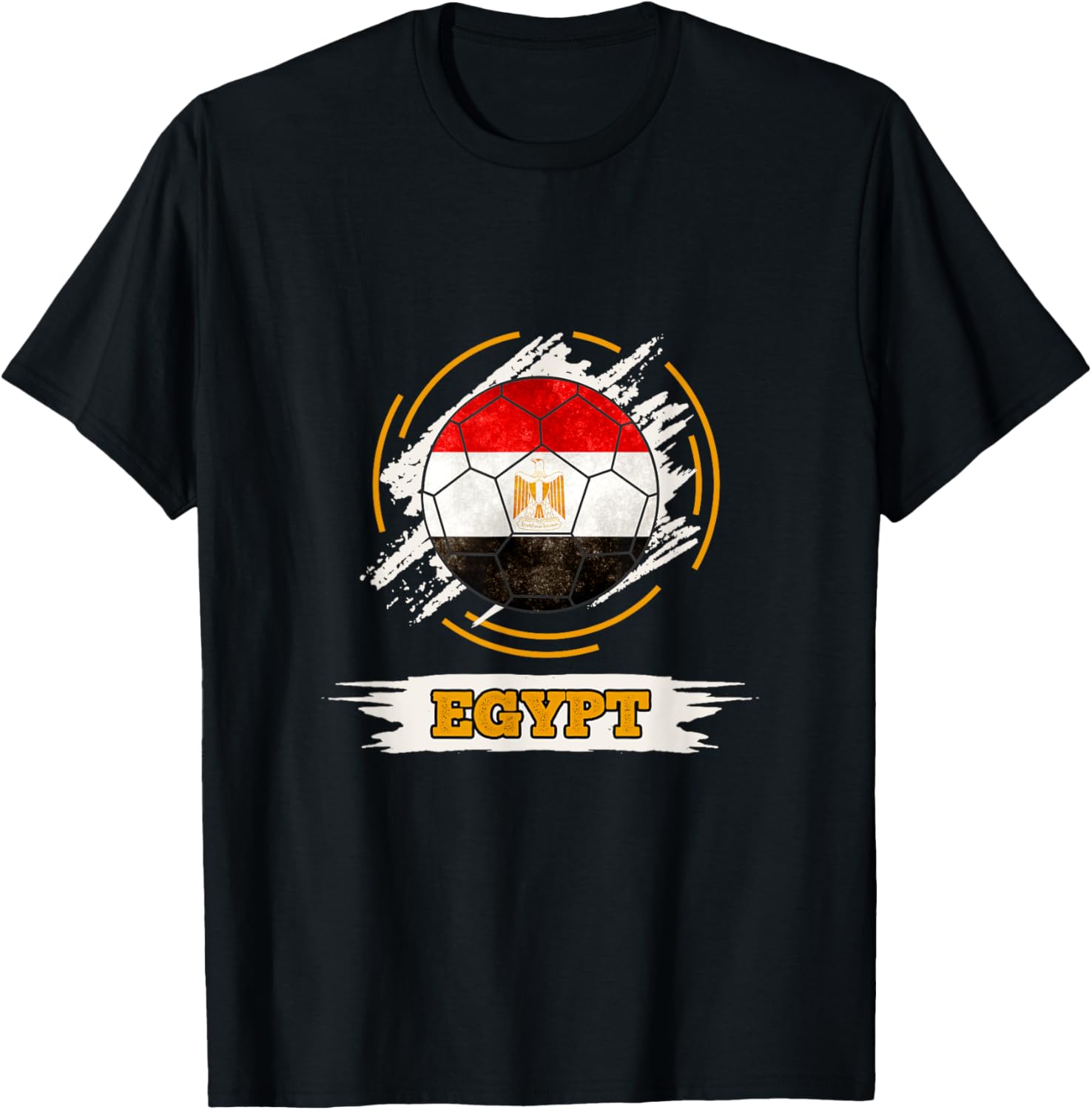 Soccer Country Flag Egypt (D003-0009) T-Shirt - T-Shirt | Black