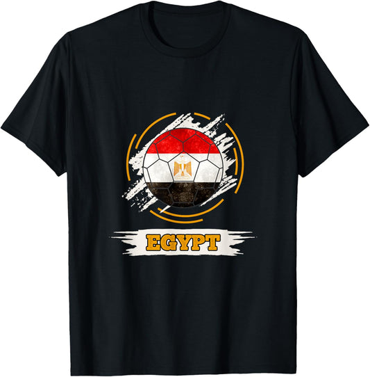 Soccer Country Flag Egypt (D003-0009) T-Shirt - T-Shirt | Black