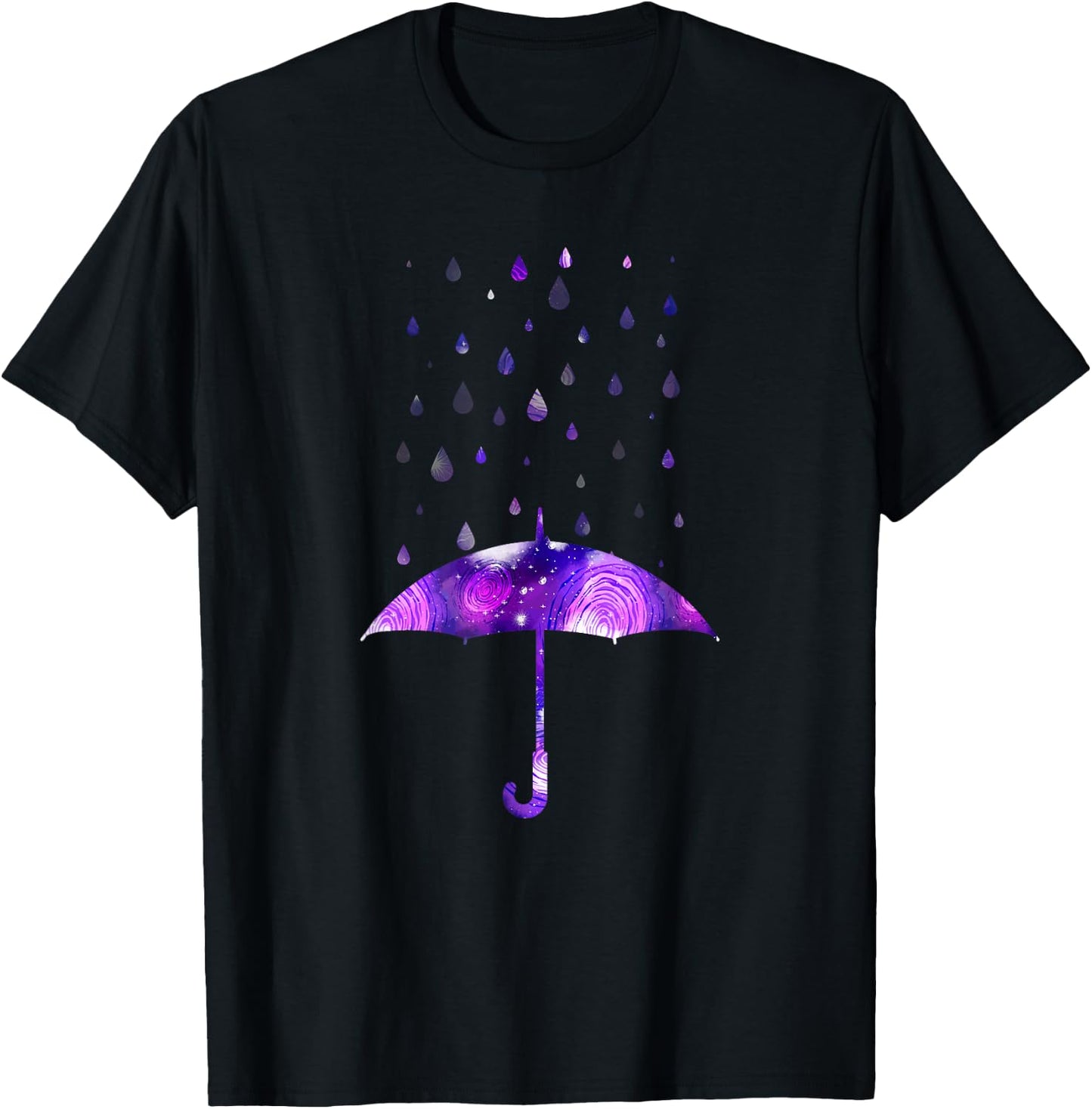 Rain Purple Umbrella For Violet Favorite Color T-Shirt - T-Shirt | Black