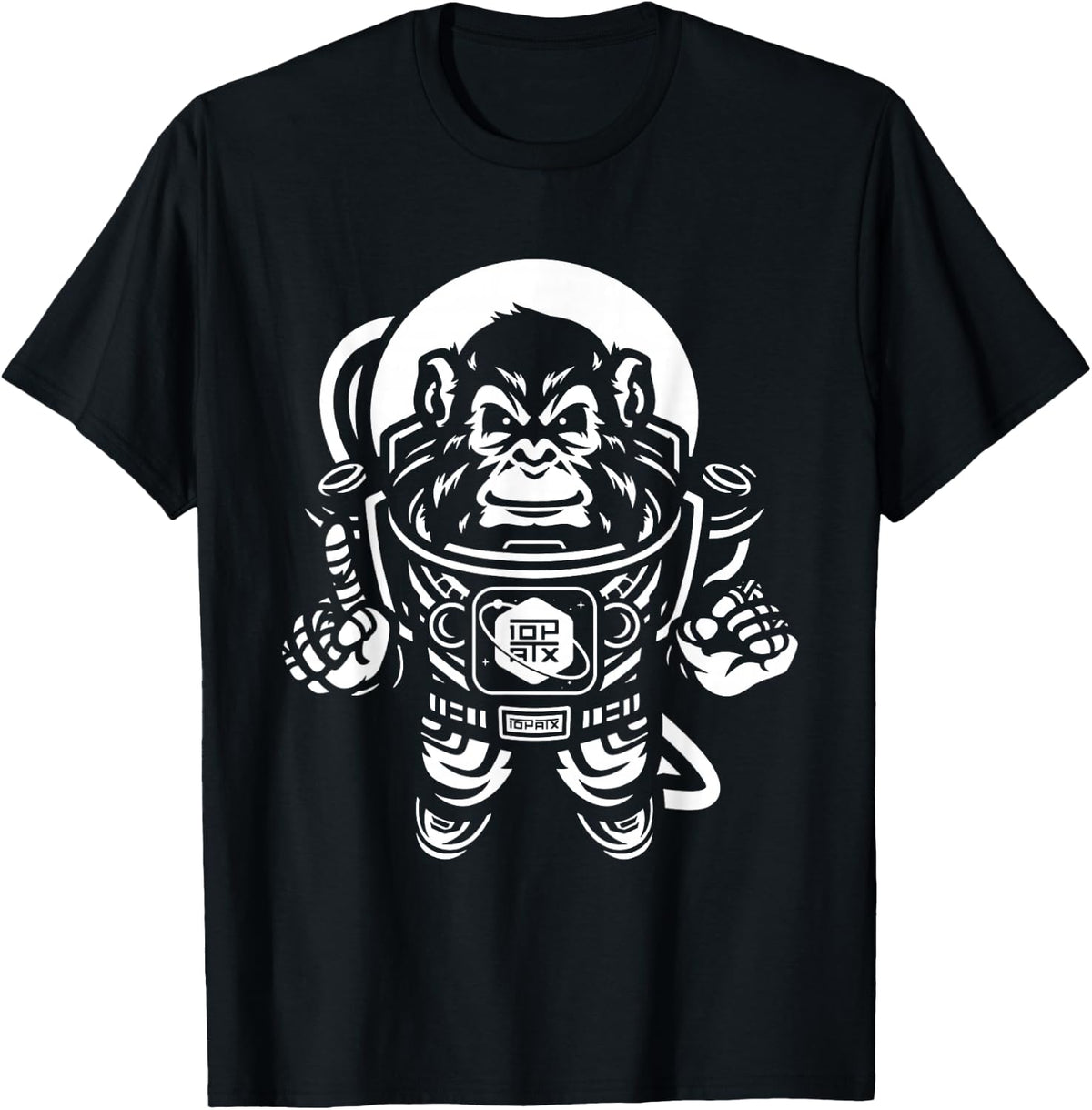 Ape Astronaut in Space - 10th Planet Austin Jiu Jitsu Shirt T-Shirt - T-Shirt | Black