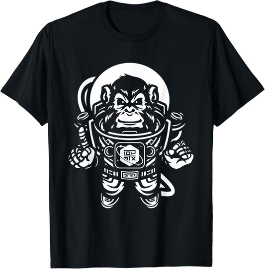 Ape Astronaut in Space - 10th Planet Austin Jiu Jitsu Shirt T-Shirt - T-Shirt | Black