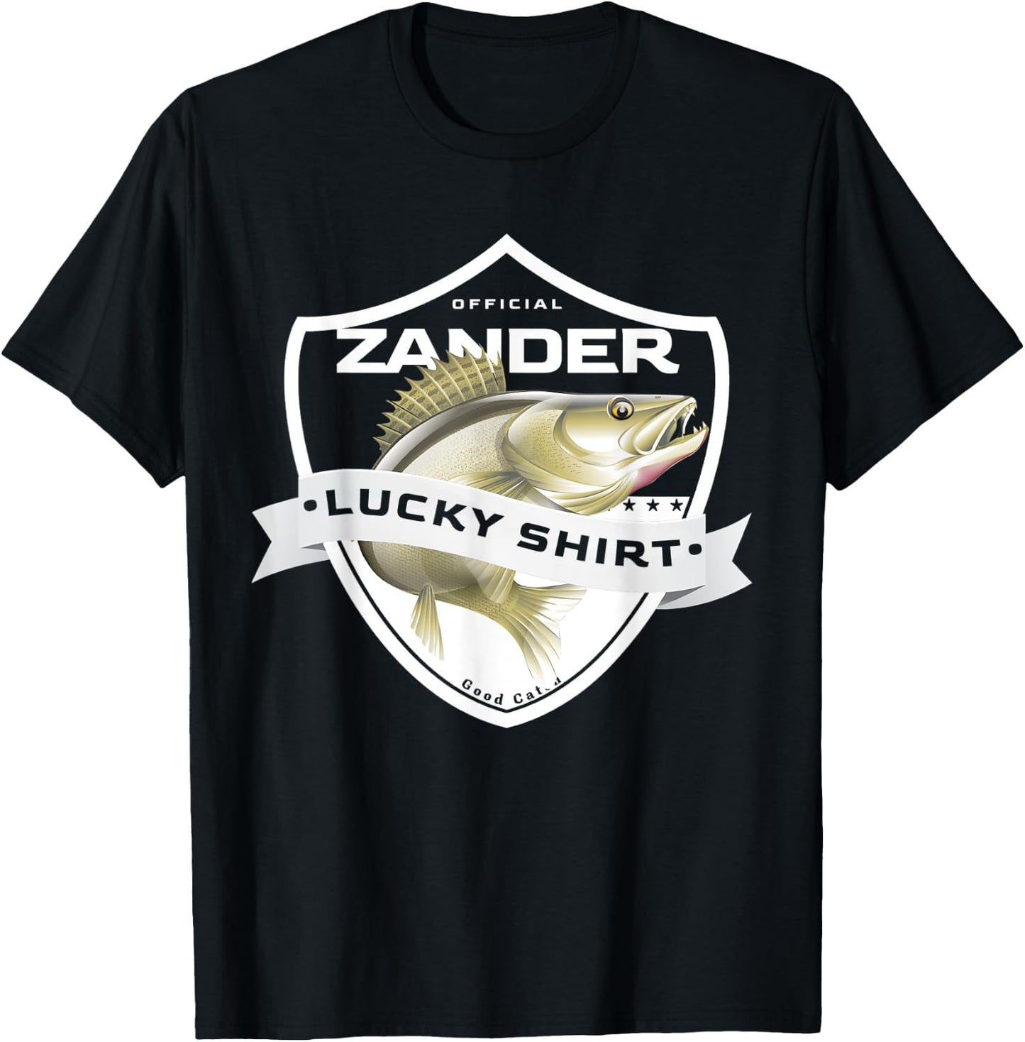 Pikeperch Lucky Shirt Funny Accessories to Zander Fishing T-Shirt - T-Shirt | Black