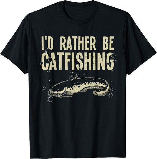 Funny Catfish Design For Catfishing Men Women Catfish Hunter T-Shirt - T-Shirt | Black