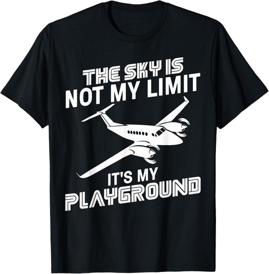 Funny Airplane Pilot Art Women Aeroplane Aircraft T-Shirt - T-Shirt | Black