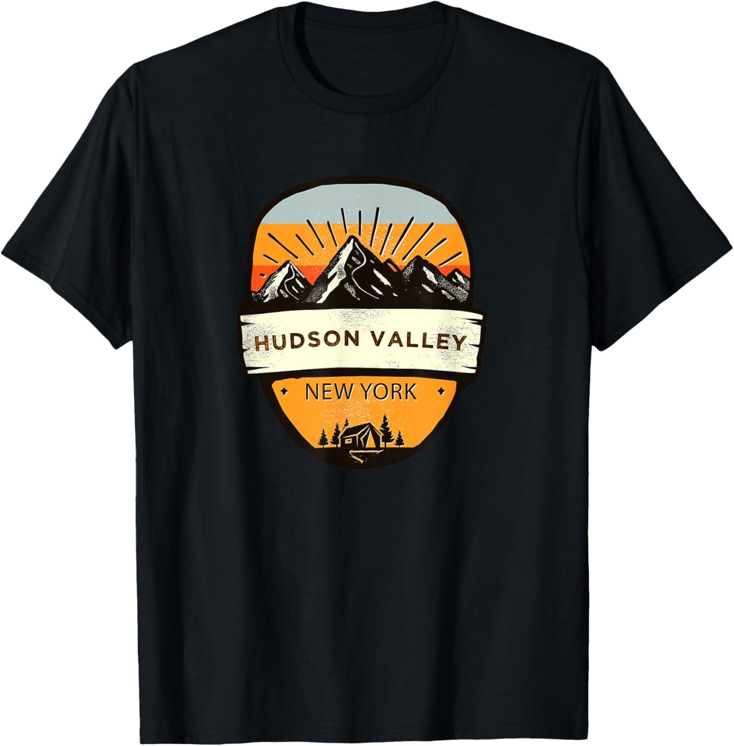 Retro Vintage Hudson Valley, New York Souvenir T-Shirt - T-Shirt | Black