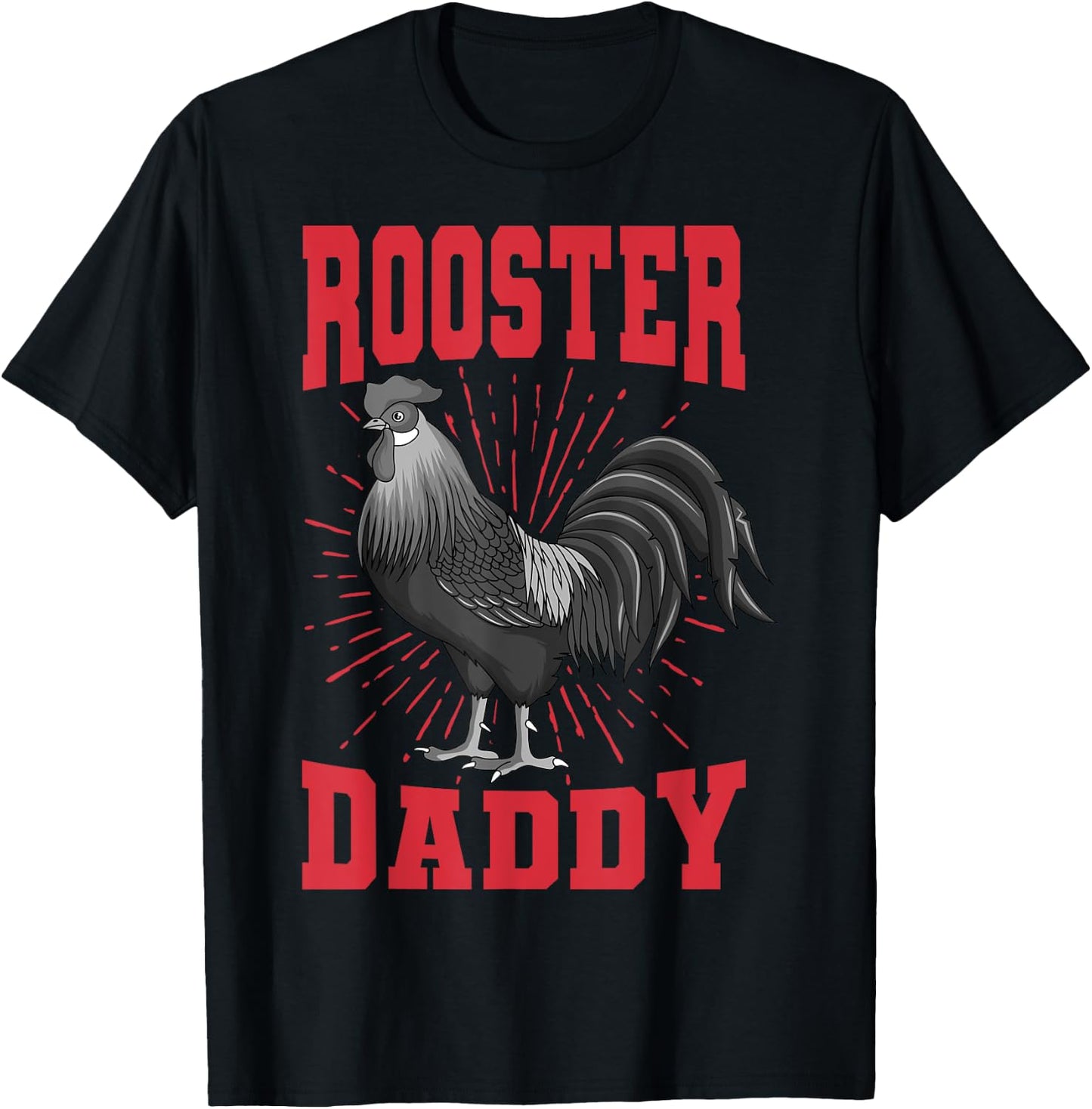 Rooster Daddy Chicken Farm Poultry Father's Day T-Shirt - T-Shirt | Black