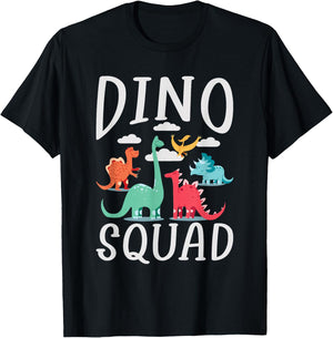 Dino Squad Fossils Dinsosaur T-Shirt - T-Shirt | Black