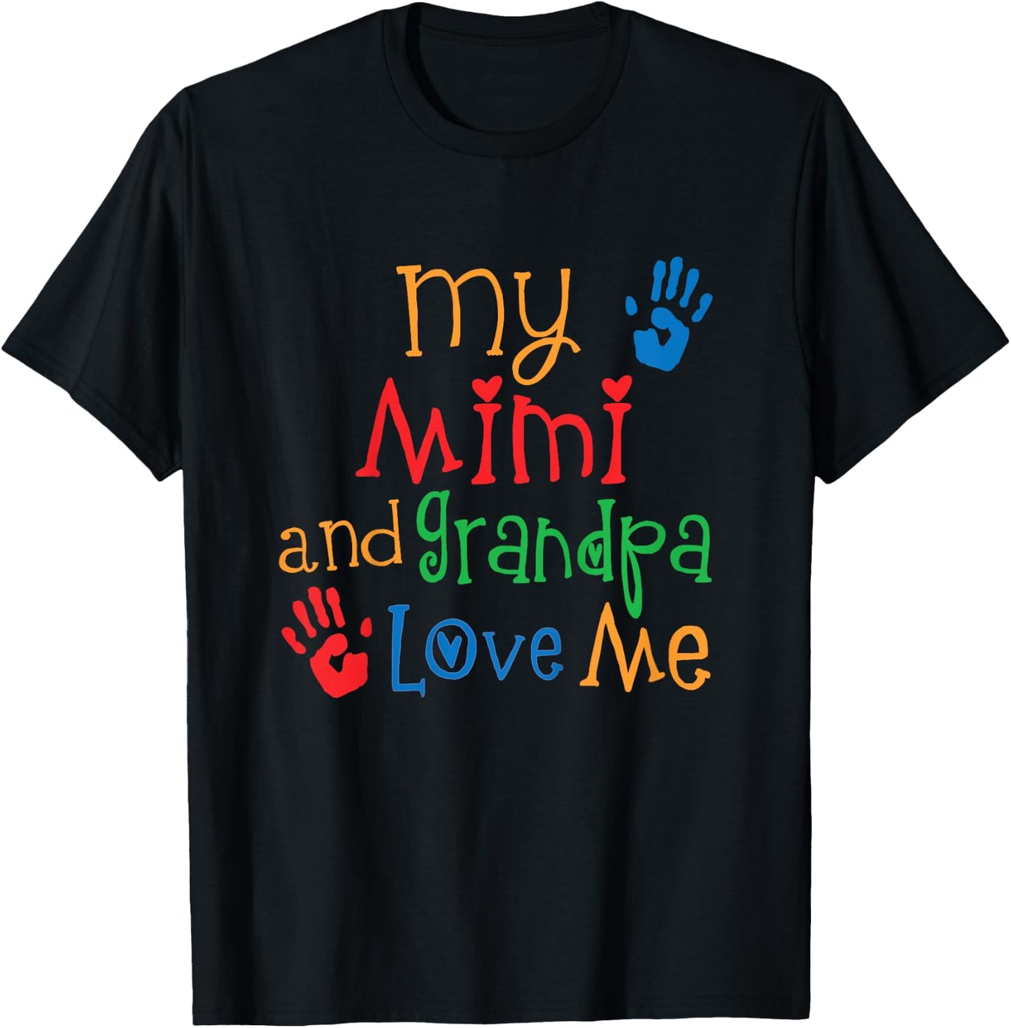 Kids My Mimi and Grandpa Love Me Grandson T-Shirt - T-Shirt | Black