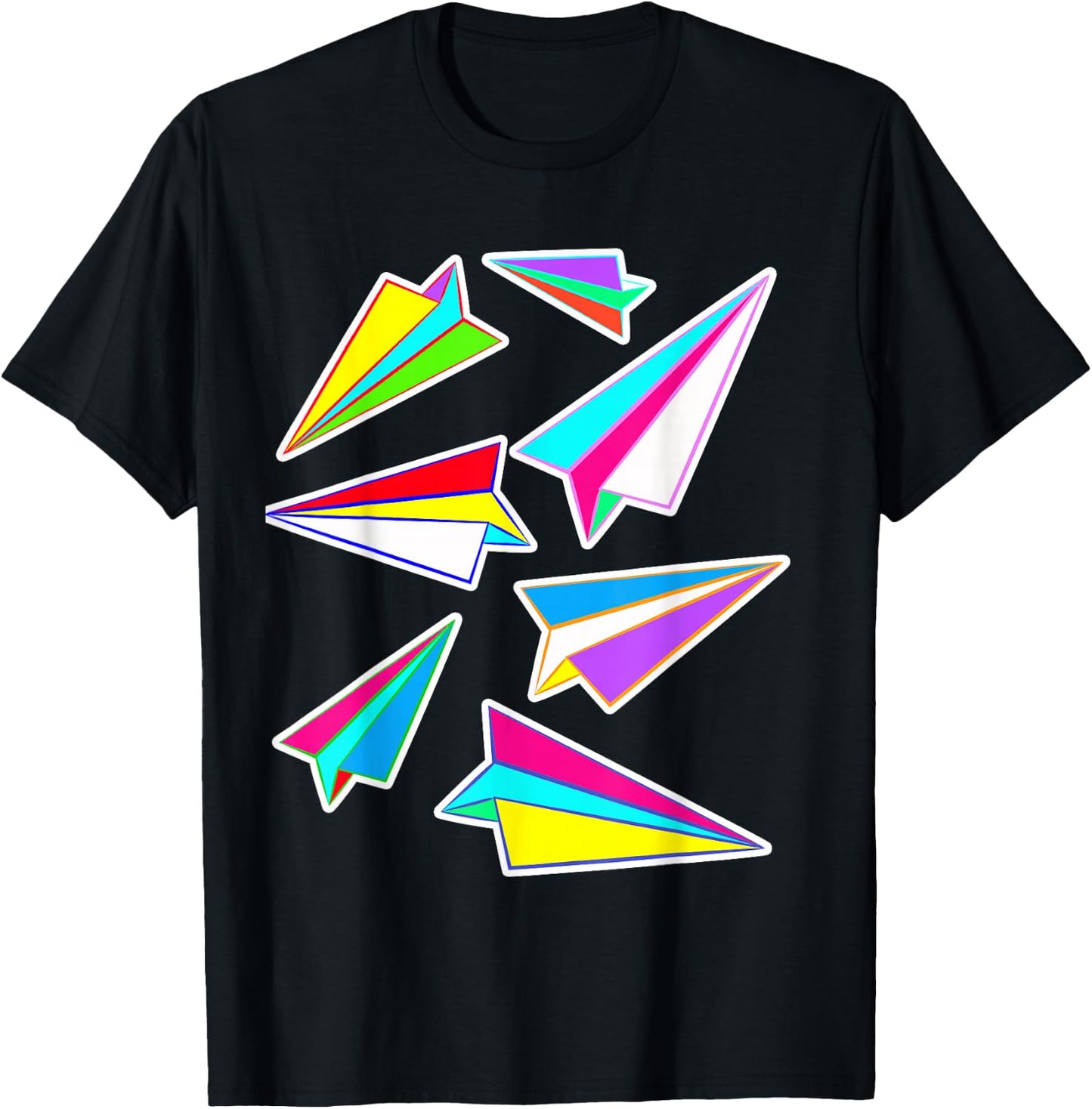 Boys Funny Paper Airplane Pilot Origami Shirt T-Shirt - T-Shirt | Black