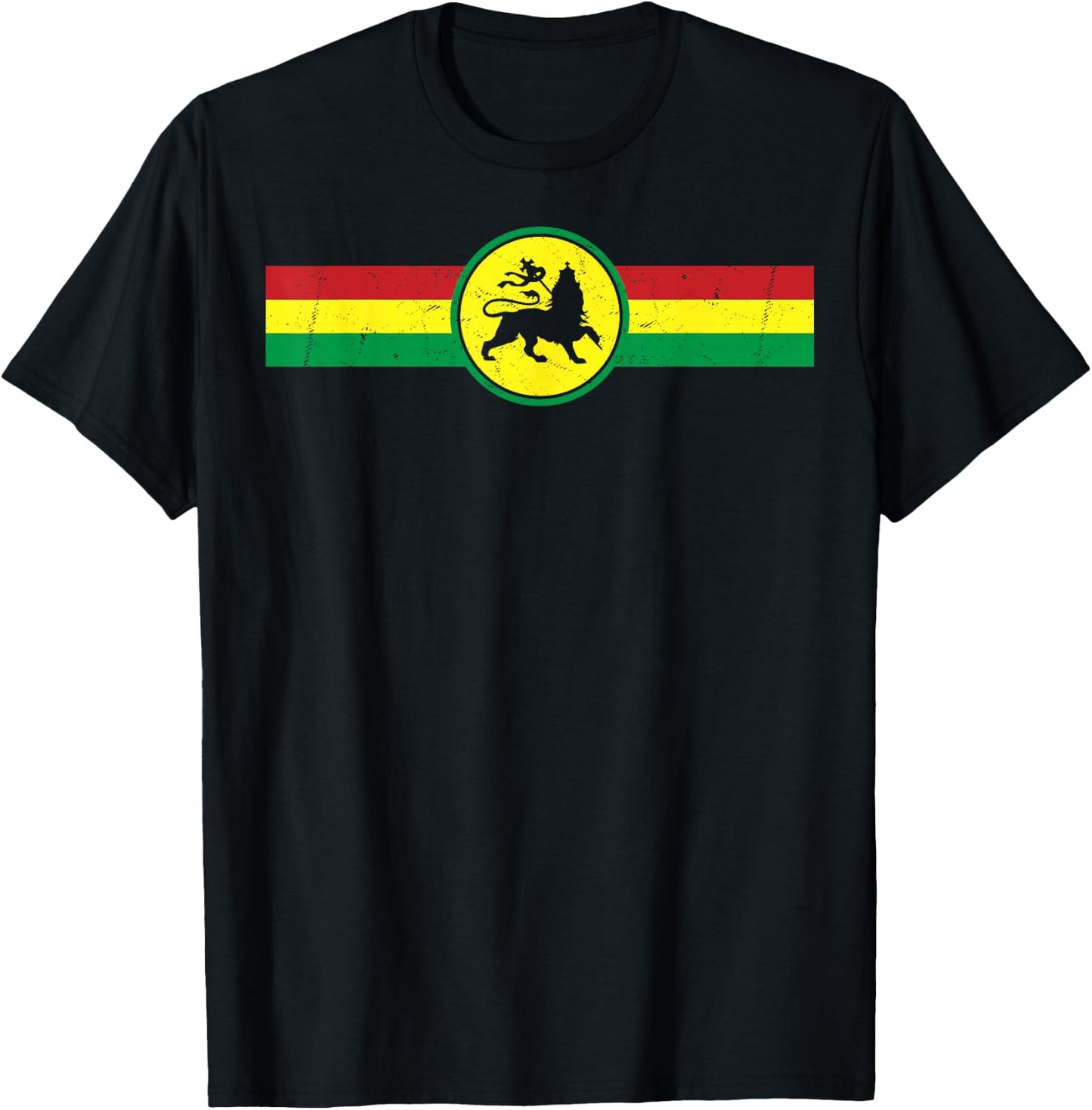 Lion of Judah Juda Rasta Rastafari Reggae T-Shirt - T-Shirt | Black