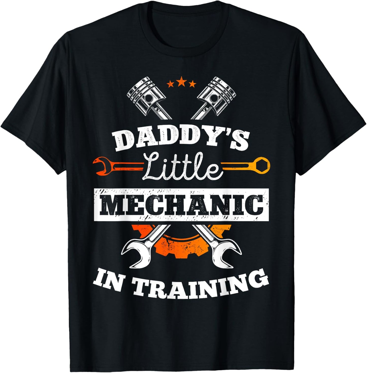 Daddy's Little Mechanic In Training Auto Repairman Dad T-Shirt - T-Shirt | Black