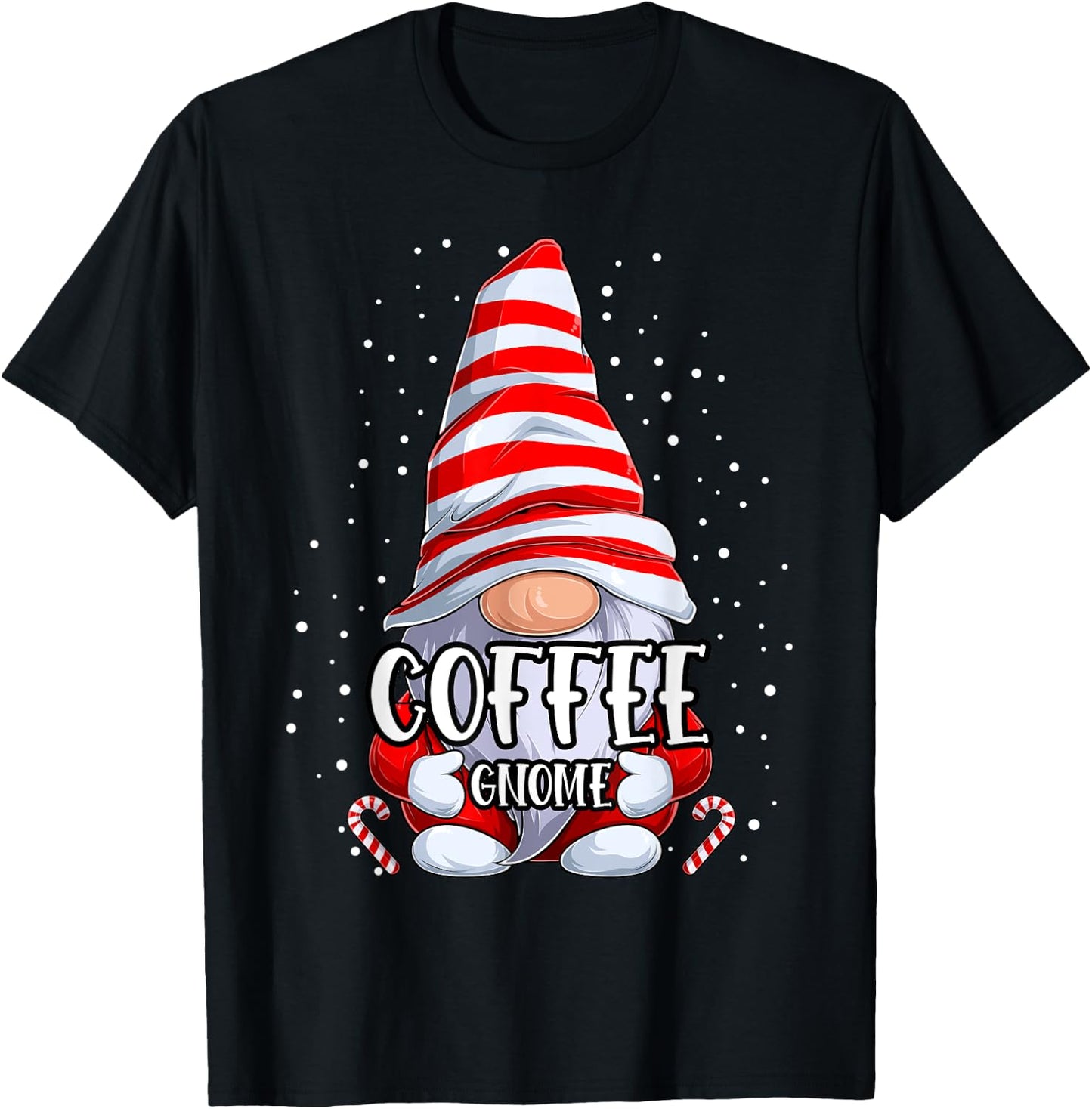 Coffee Gnome christmas pajamas matching family group T-Shirt - T-Shirt | Black