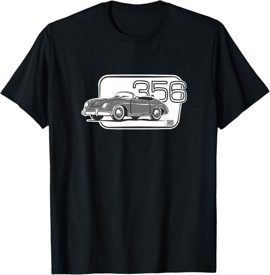 Speedster 356 Cabrio Classic Car Grey T-Shirt - T-Shirt | Black