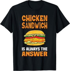 Chicken Sandwich Lover Fun TShirtz & More Chicken Sandwich Chicken Burger T-Shirt - T-Shirt | Black
