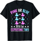 Pink or Blue We're expecting Two Twins Gender Announcement T-Shirt - T-Shirt | Black