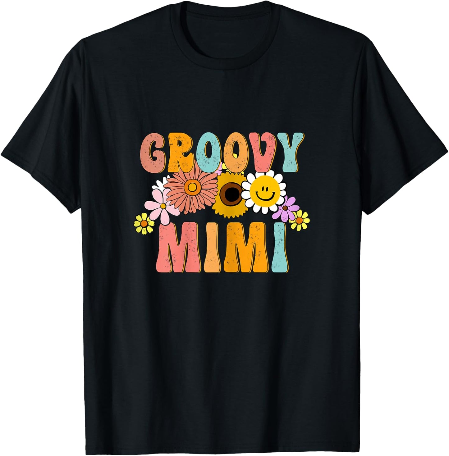 Groovy Mimi Birthday Family Matching Groovy Retro Mimi T-Shirt - T-Shirt | Black