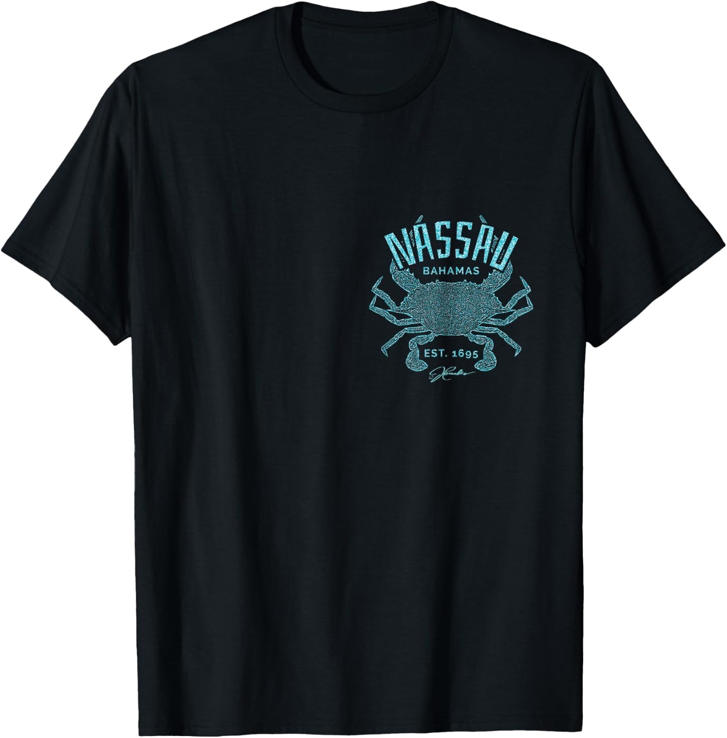 JCombs: Nassau, Bahamas, Blue Crab (2-Sided) T-Shirt - T-Shirt | Black