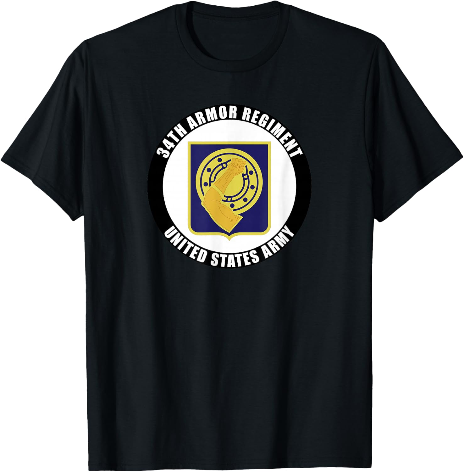34th Armor Regiment United States Army Veteran Military T-Shirt - T-Shirt | Black