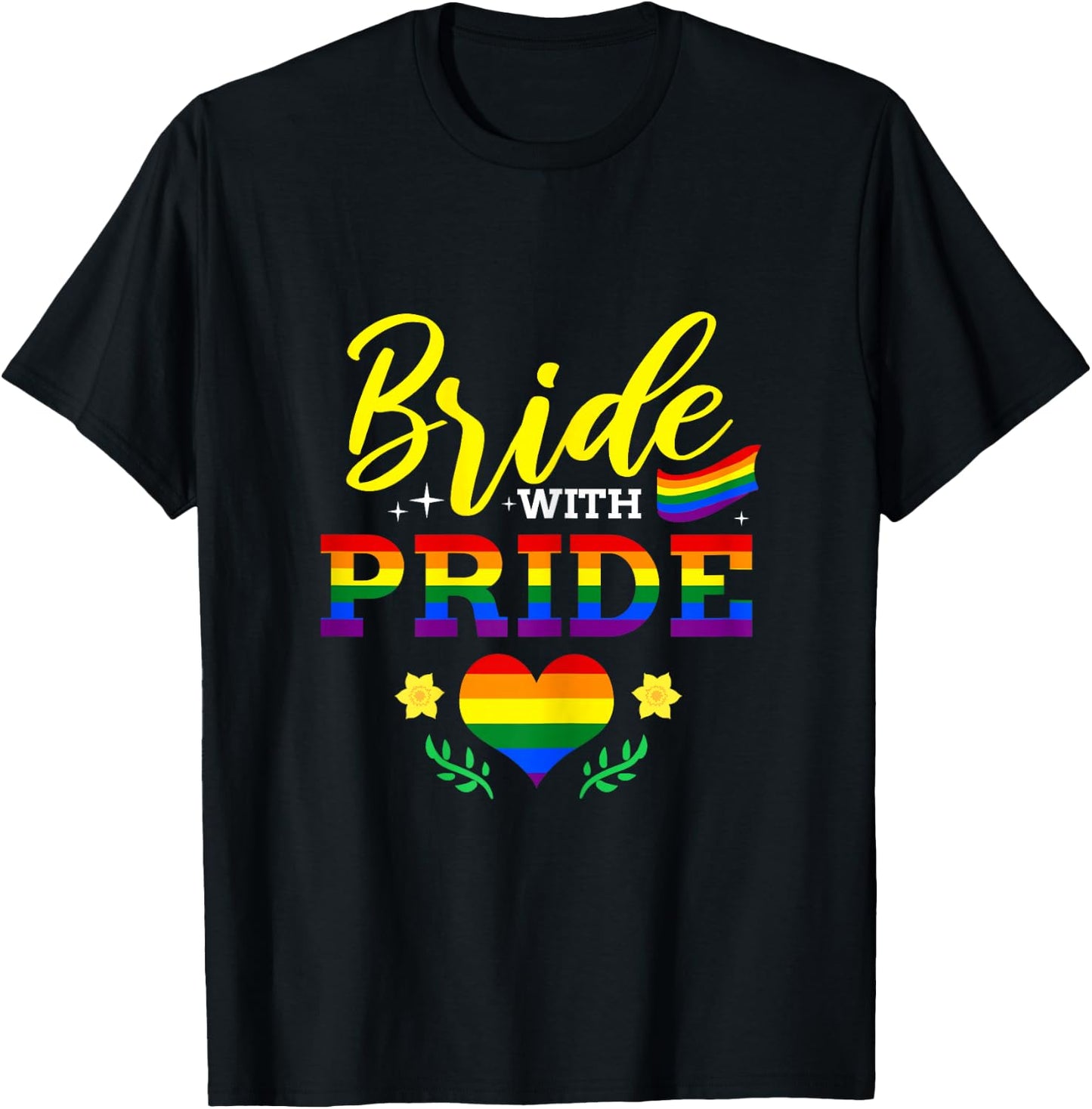 Bride With Pride Lesbian Bachelorette Party T-Shirt - T-Shirt | Black