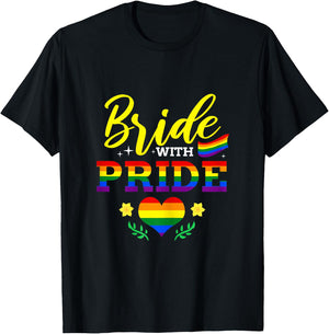 Bride With Pride Lesbian Bachelorette Party T-Shirt - T-Shirt | Black