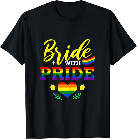 Bride With Pride Lesbian Bachelorette Party T-Shirt - T-Shirt | Black