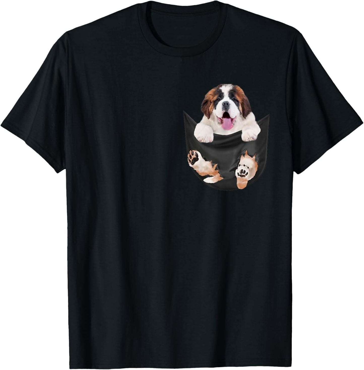 Funny Saint Bernard in Your Pocket for St. Bernard Lovers T-Shirt - T-Shirt | Black