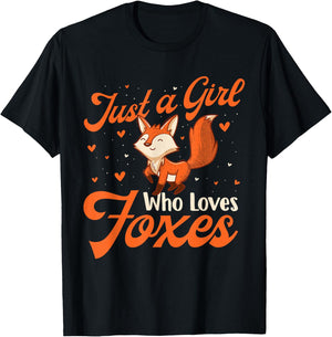 Just A Girl Who Loves Foxes - Fox Lover Zookeeper T-Shirt - T-Shirt | Black
