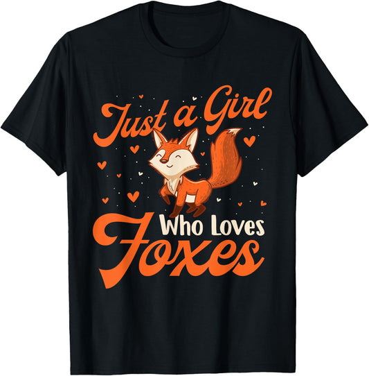 Just A Girl Who Loves Foxes - Fox Lover Zookeeper T-Shirt - T-Shirt | Black