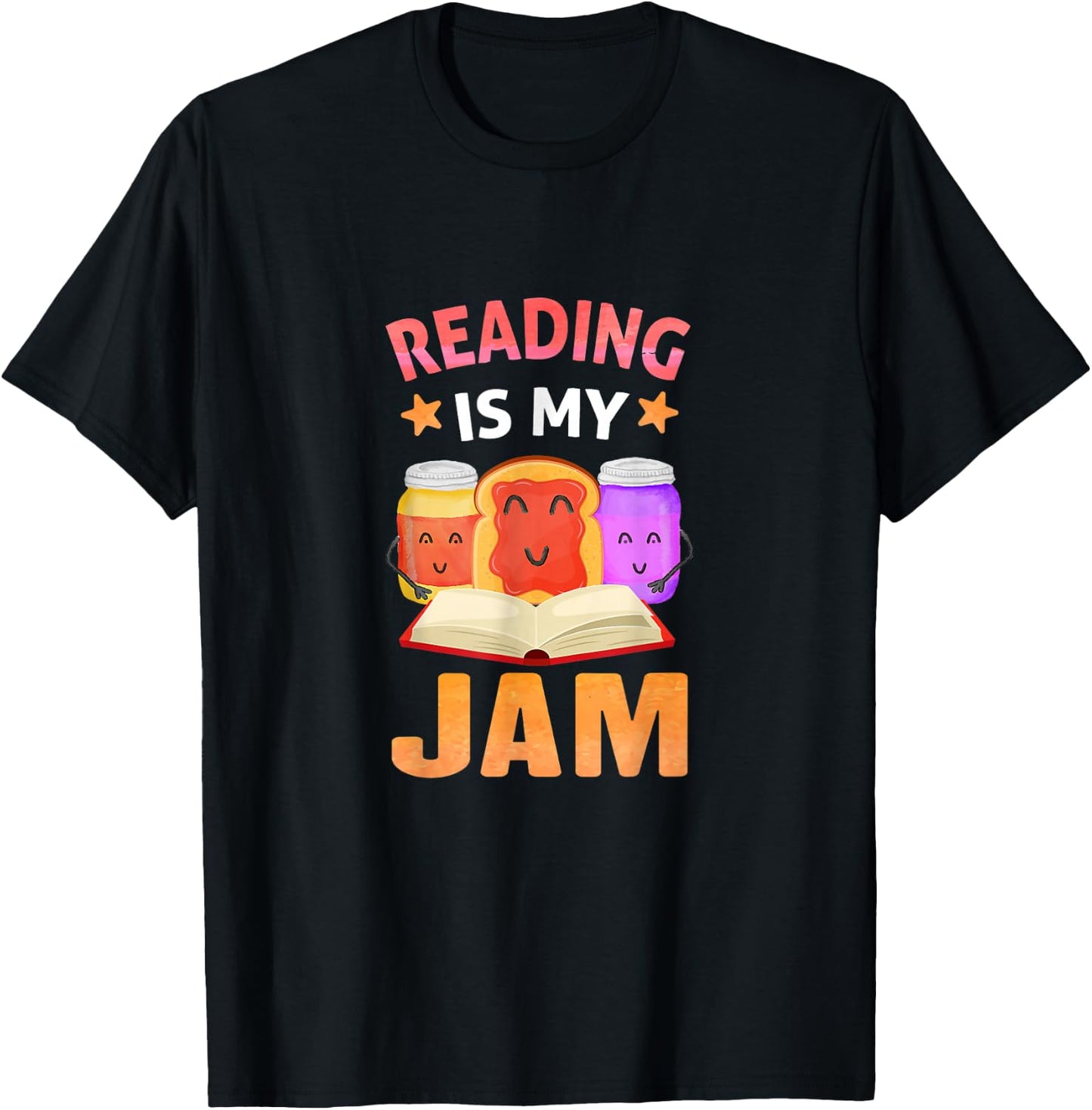 Reading is My Jam Funny I Love to Read Books T-Shirt - T-Shirt | Black