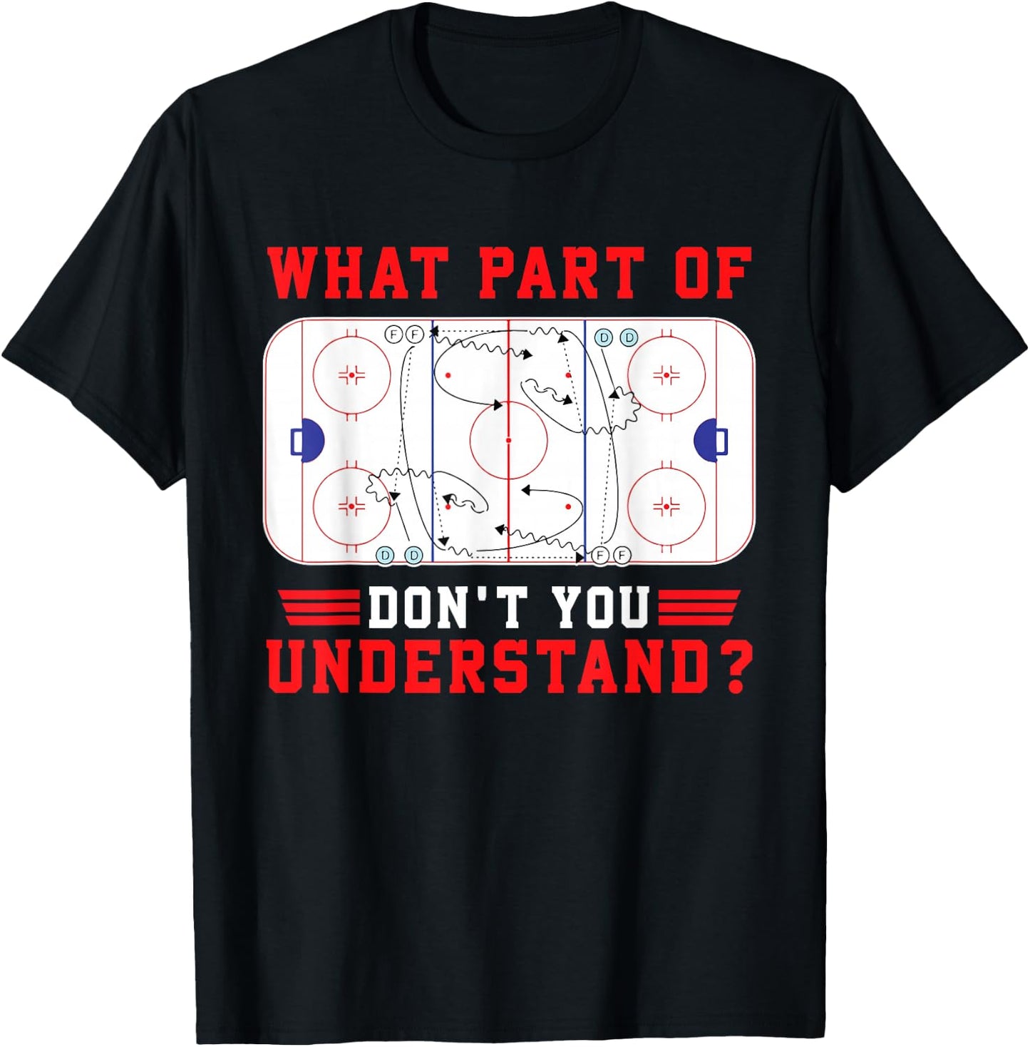 What Part Of Hockey Don't You Understand Hockey Player Funny T-Shirt - T-Shirt | Black