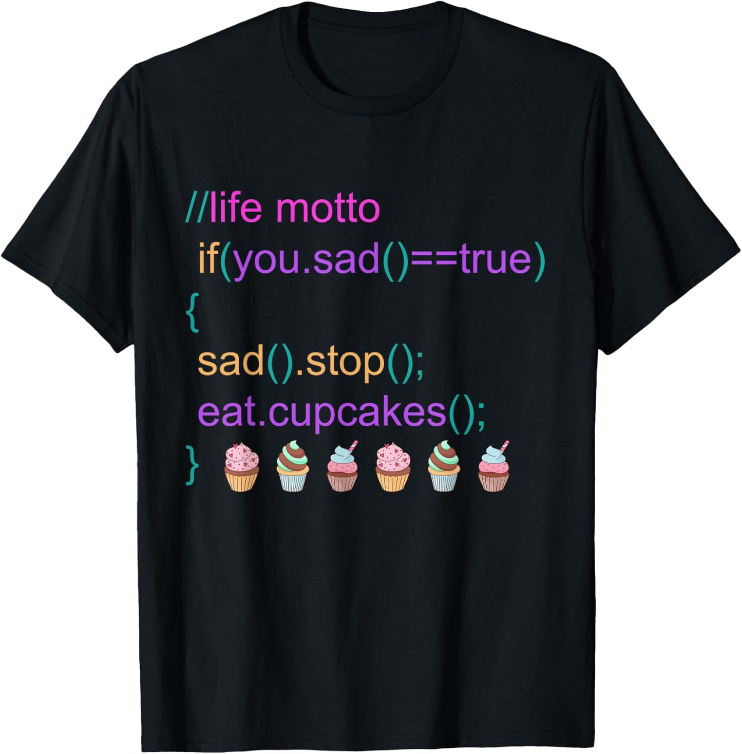Funny Programmer Eat Cupcake Great Coder updates T-Shirt - T-Shirt | Black