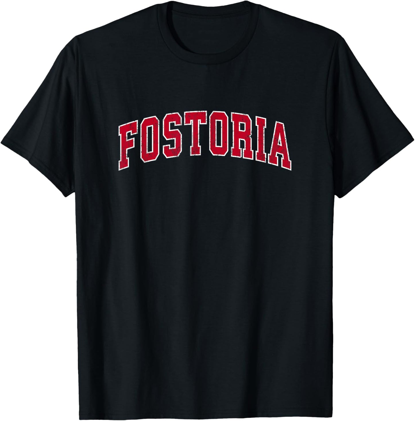 Fostoria Ohio OH Vintage Sports Design Red Design T-Shirt - T-Shirt | Black