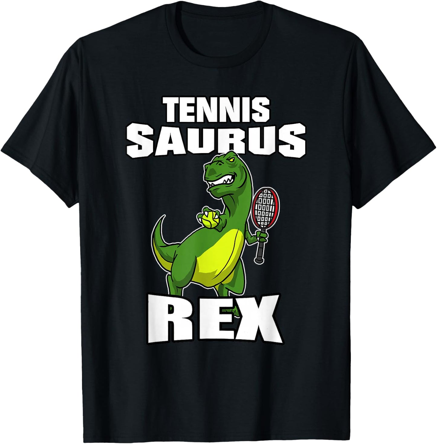 Tennissaurus Rex Tennis Dinosaur T Rex Gift Tennis Player T-Shirt - T-Shirt | Black