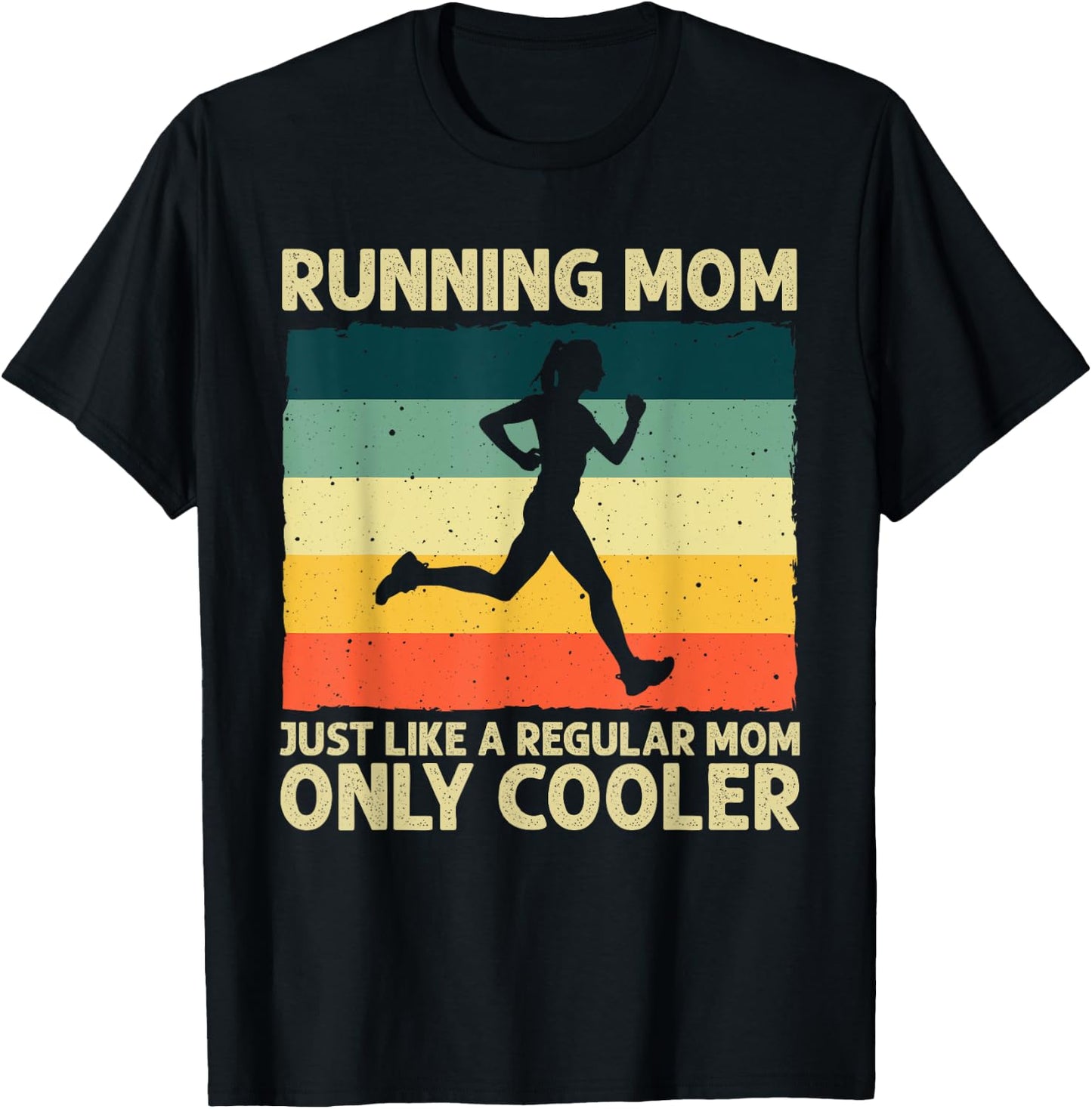 Funny Running Mom Marathoner Runner Coach Racing T-Shirt - T-Shirt | Black