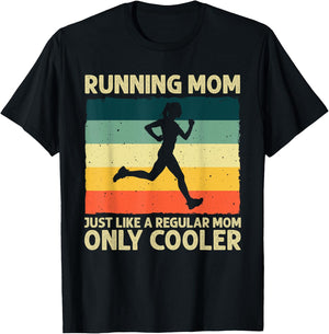 Funny Running Mom Marathoner Runner Coach Racing T-Shirt - T-Shirt | Black