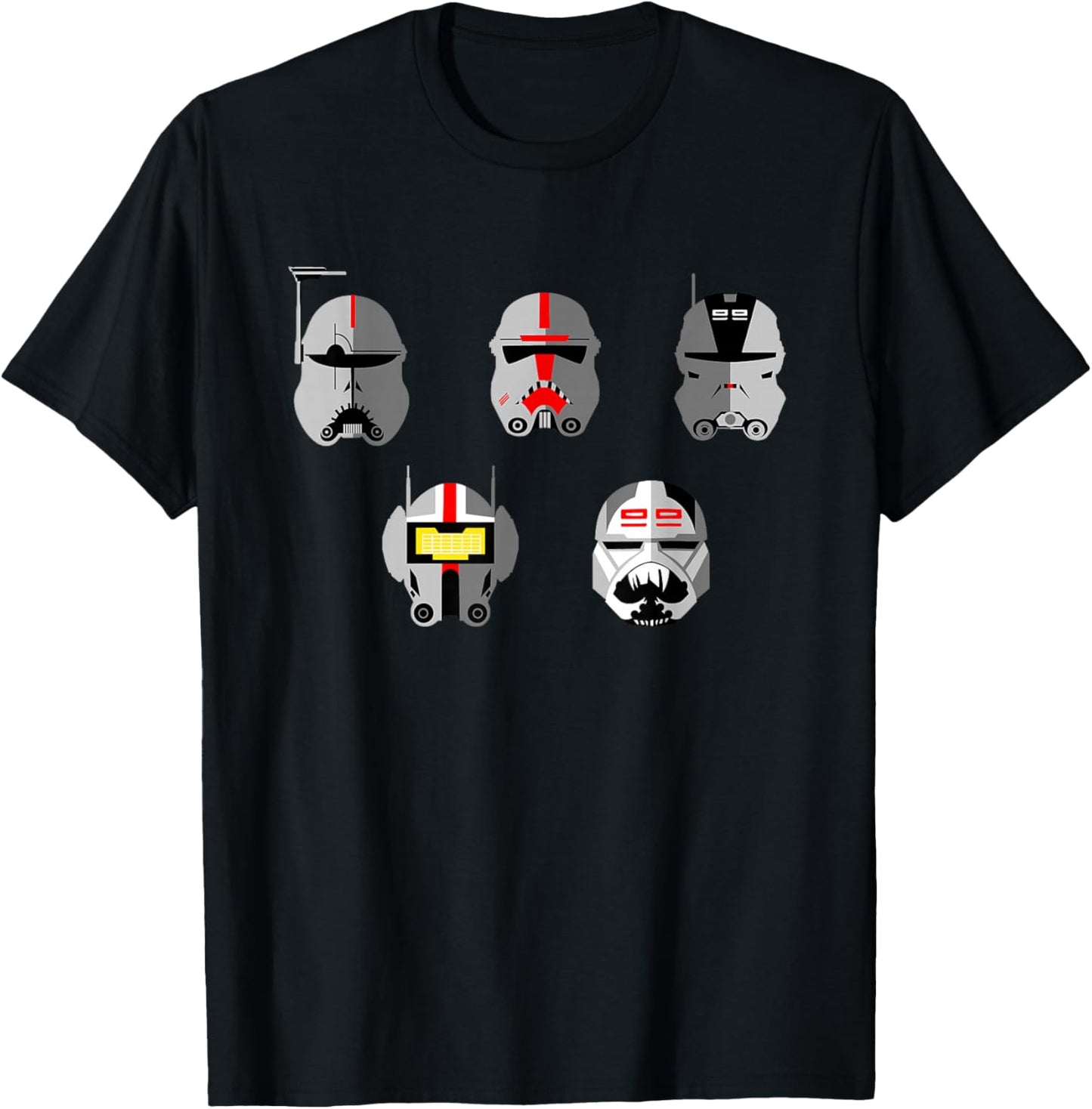 Star Wars The Bad Batch Clone Force 99 Helmets T-Shirt - T-Shirt | Black